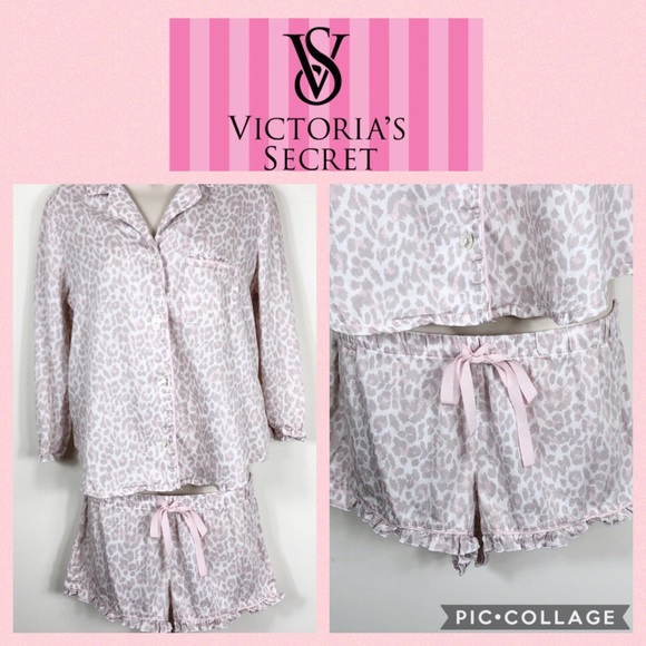 Victoria's Secret Other - Victoria’s Secret 2 Piece Pink Leopard Pajama Set